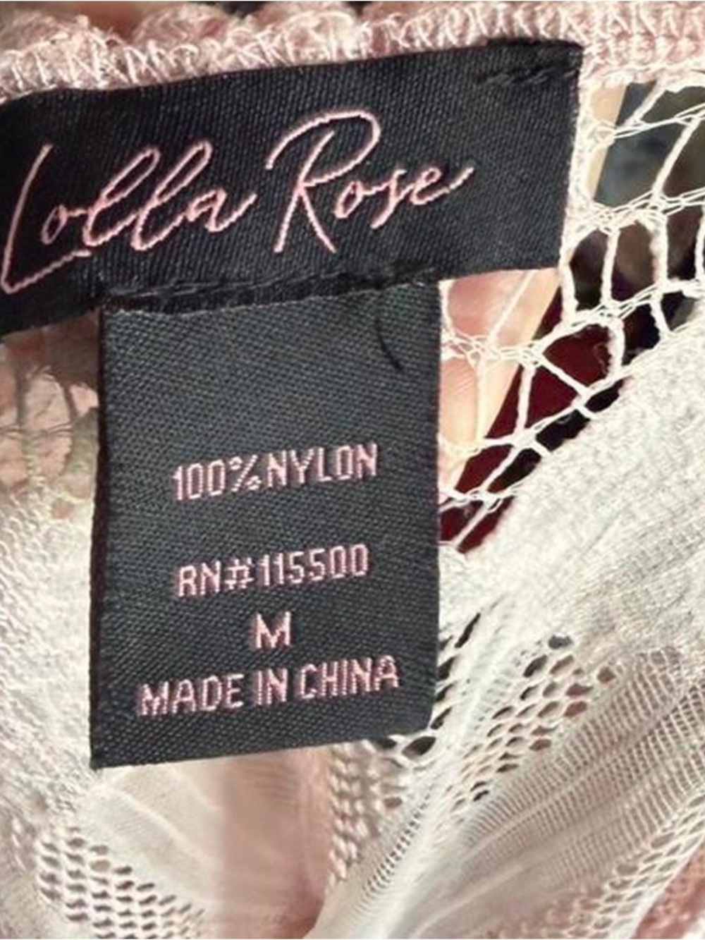 Lollia Rose Blush Pink Lace Kimono Boho Sheer Cardigan Size M - Picture 5 of 5